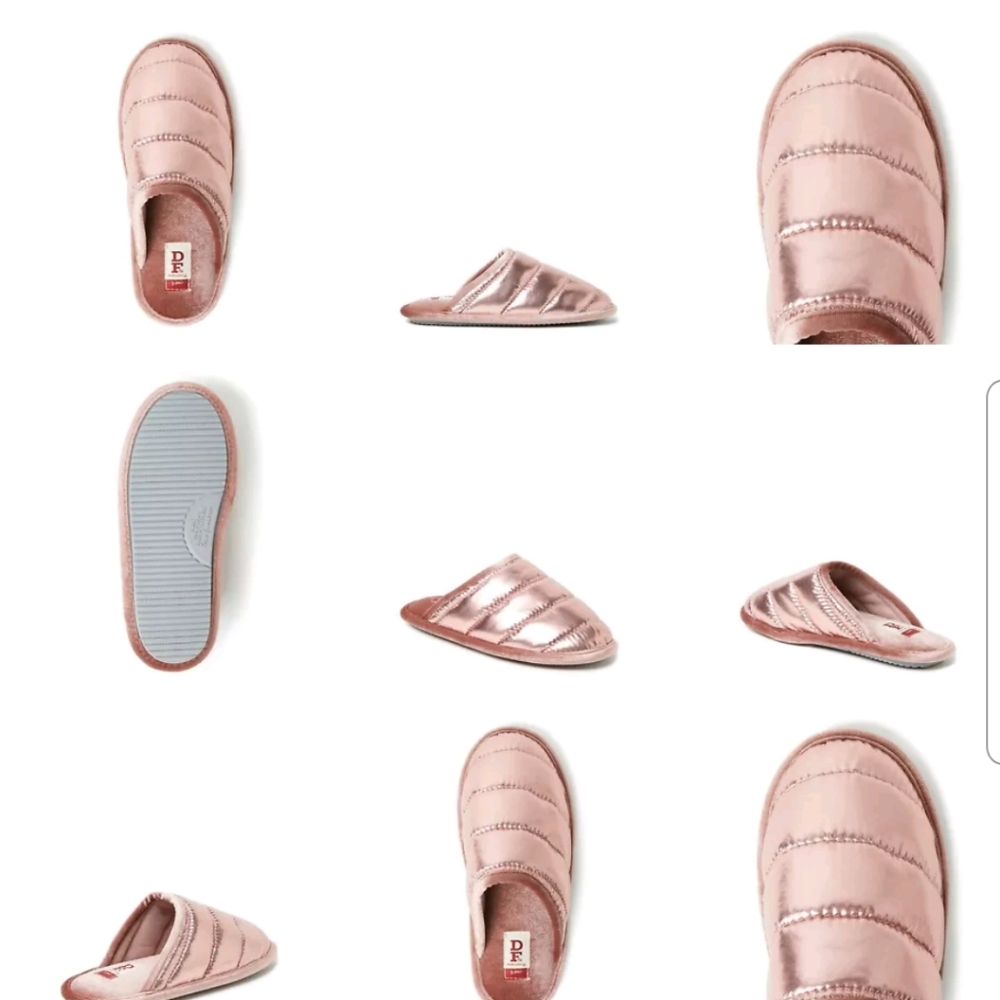 Dearfoams Puffer Metallic Scuff Slipper - Picture 4 of 5